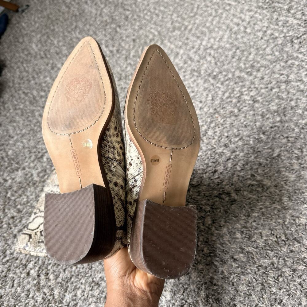 Vince Camuto Beaanna Western Cowgirl Snake Leather Block Heel Riding Boots 7.5 M - Picture 7 of 8